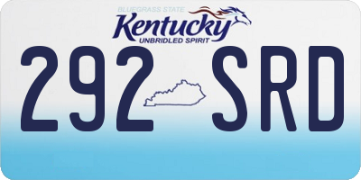 KY license plate 292SRD