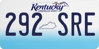 KY license plate 292SRE