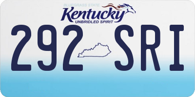 KY license plate 292SRI