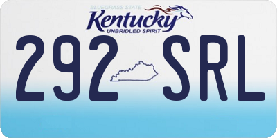KY license plate 292SRL