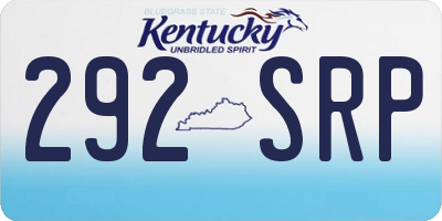 KY license plate 292SRP