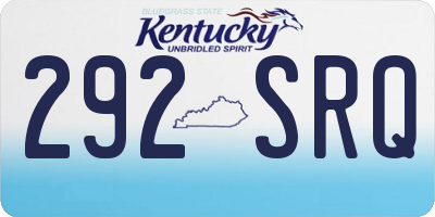 KY license plate 292SRQ
