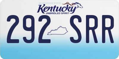 KY license plate 292SRR