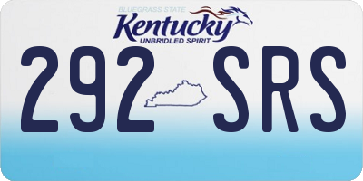 KY license plate 292SRS