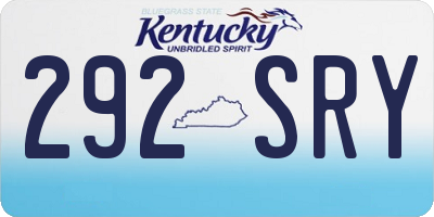 KY license plate 292SRY