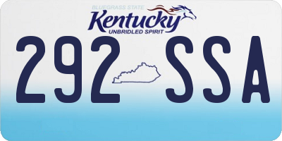 KY license plate 292SSA