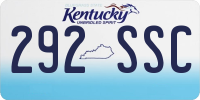 KY license plate 292SSC