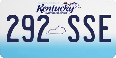 KY license plate 292SSE