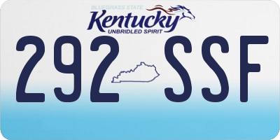 KY license plate 292SSF