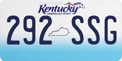 KY license plate 292SSG