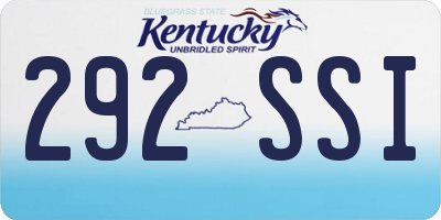 KY license plate 292SSI
