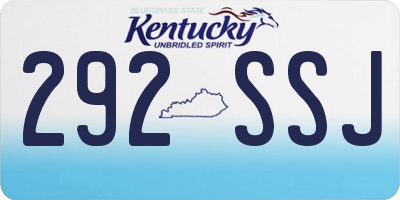 KY license plate 292SSJ