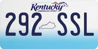 KY license plate 292SSL