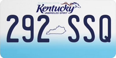 KY license plate 292SSQ