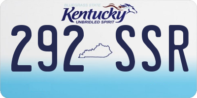 KY license plate 292SSR