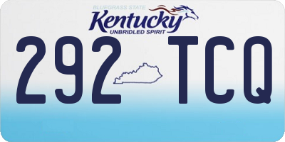 KY license plate 292TCQ