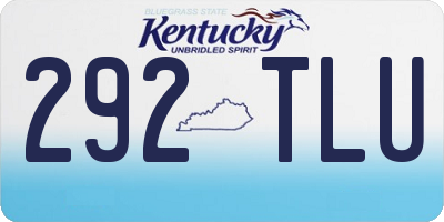 KY license plate 292TLU