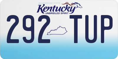 KY license plate 292TUP