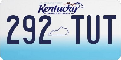 KY license plate 292TUT