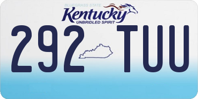 KY license plate 292TUU