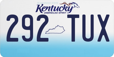 KY license plate 292TUX