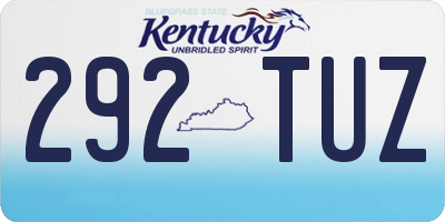 KY license plate 292TUZ