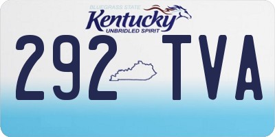 KY license plate 292TVA