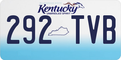 KY license plate 292TVB