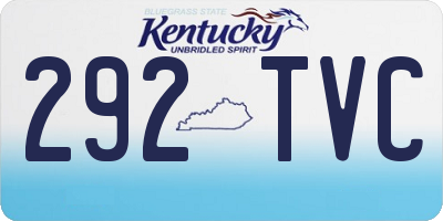 KY license plate 292TVC