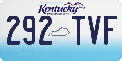 KY license plate 292TVF