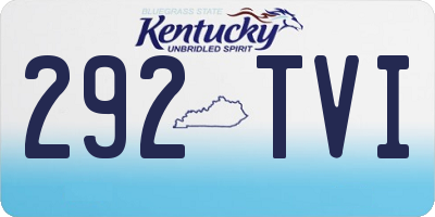 KY license plate 292TVI
