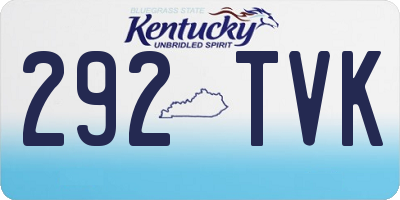 KY license plate 292TVK