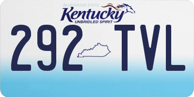 KY license plate 292TVL