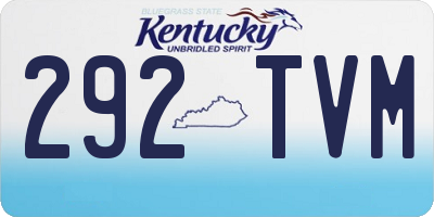KY license plate 292TVM
