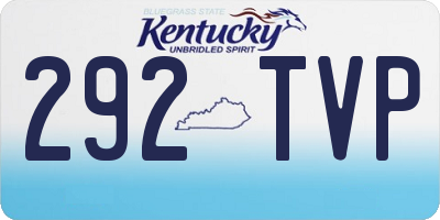 KY license plate 292TVP