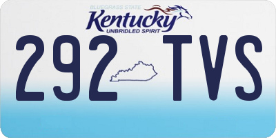 KY license plate 292TVS