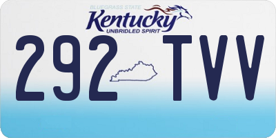 KY license plate 292TVV