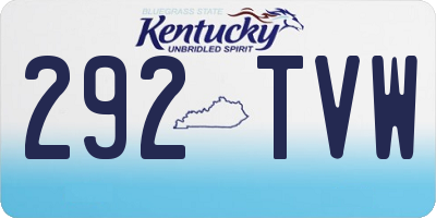 KY license plate 292TVW