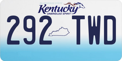 KY license plate 292TWD