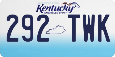 KY license plate 292TWK