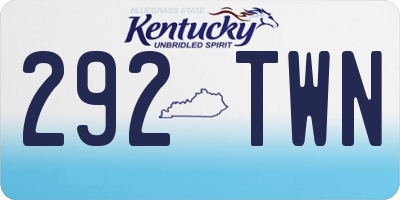 KY license plate 292TWN