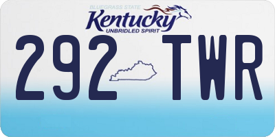 KY license plate 292TWR