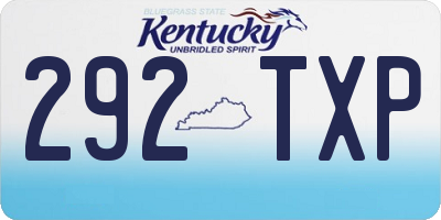 KY license plate 292TXP