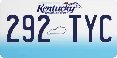 KY license plate 292TYC