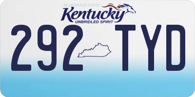 KY license plate 292TYD