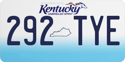 KY license plate 292TYE