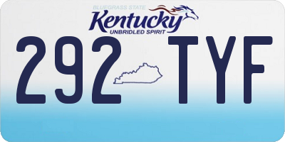KY license plate 292TYF