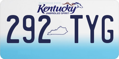KY license plate 292TYG