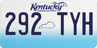 KY license plate 292TYH