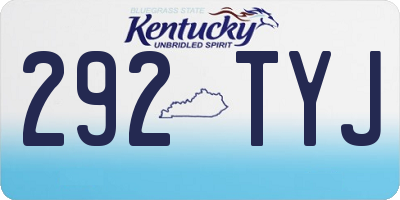 KY license plate 292TYJ